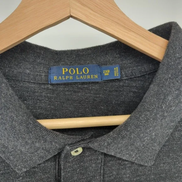 Polo Ralph Lauren Long Sleeve Shirt Men's 2XB Heathered Grey Pony Logo Preppy - Picture 4 of 9